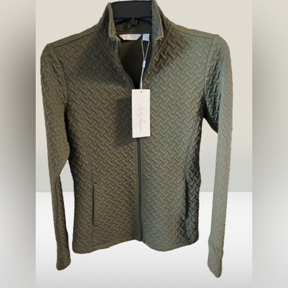 NWT Lady Hagan Zip up Golf Sweatshirt Olive Textured Jacket Size XS - Picture 1 of 4